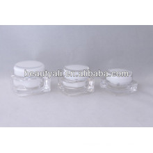 Square transparent acrylic cream jar 15ml 30ml 50ml 75ml 125ml